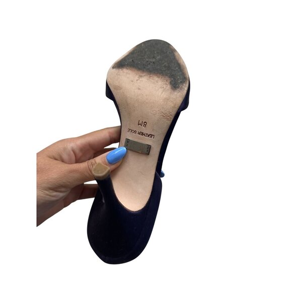 BADGLEY MISCHKA Salsa Royal Purple Plum Satin Heels Size 8 - Picture 10 of 10